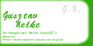 gusztav melke business card